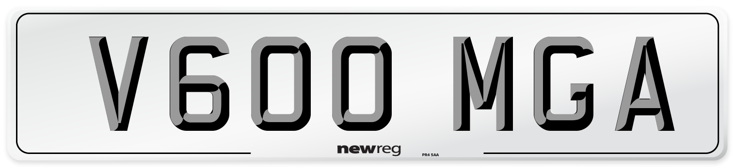 V600 MGA Number Plate from New Reg